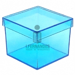 Foto Mini Caixa Quadrada Acrílica (5x5cm) - Azul - Personalizar - 10 und.