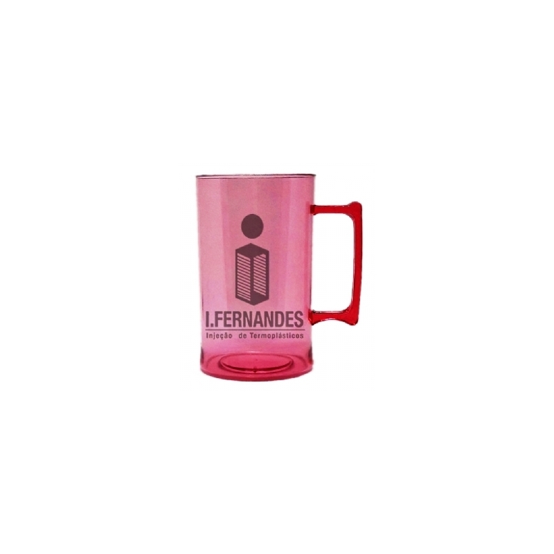 Foto Caneca de Chopp - 500ml - Personalizar - Vermelho Translúcido - Kit c/ 24pç.