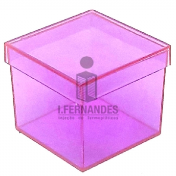 Foto Mini Caixa Quadrada Acrílica (5x5cm) - Pink - Personalizar - 10 und.