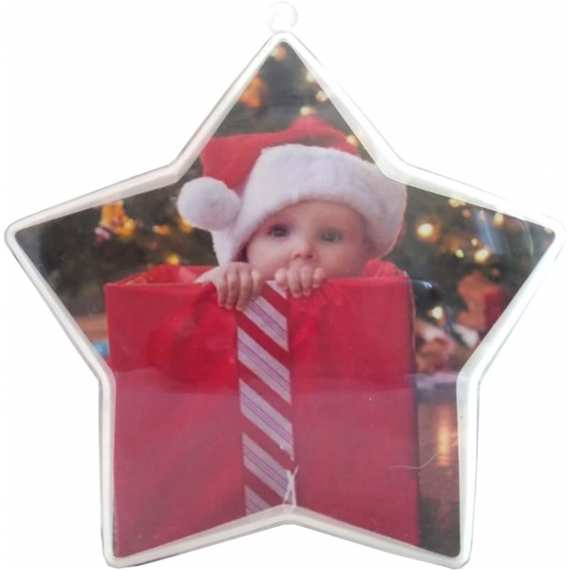 Foto Estrela de Natal para Foto - Com Divisória - 10 cm - Personalizar