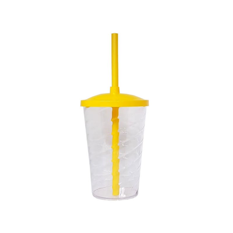 Foto Copo Twister com Tampa e Canudo - 500 ml  - Personalizar - Amarelo