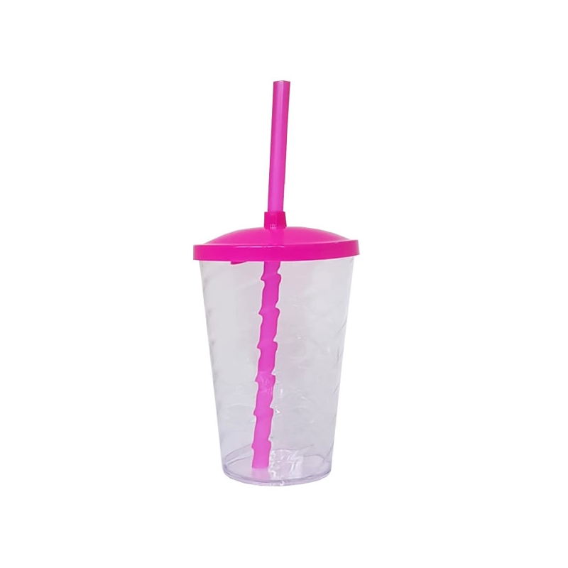 Foto Copo Twister com Tampa e Canudo - 500 ml - Personalizar - Pink