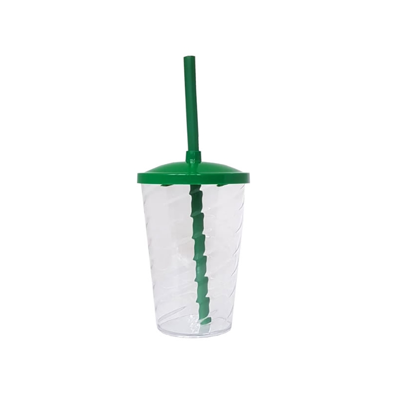 Foto Copo Twister com Tampa e Canudo - 500 ml - Personalizar - Verde