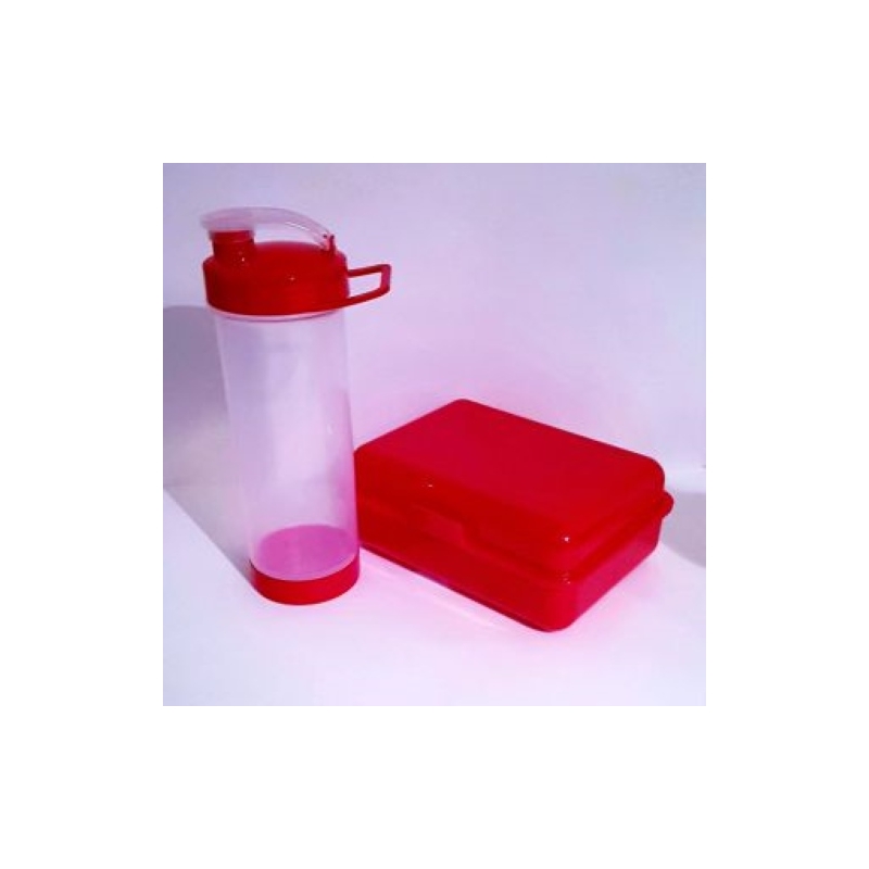 Foto Kit Lanche -lancheira e garrafa squeeze 600ml - aceita personalização - VERMELHO