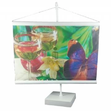 Foto Banner de Mesa - Personalizar - 15x21cm - Branco - Kit c/ 10pç