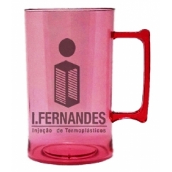 Foto Caneca de Chopp - 500ml - Personalizar - Vermelho Translúcido - Kit c/ 24pç.