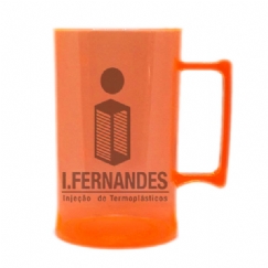 Foto Caneca de Chopp - 500ml - Personalizar - Laranja Translúcido- Kit c/ 48pç.