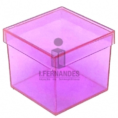 Foto Mini Caixa Quadrada Acrílica (5x5cm) - Pink - Personalizar - 10 und.