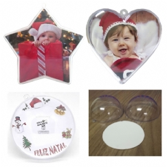 Foto Kit de Natal - Bola, Cração e Estrela - 50 kits - Personalizável c/ Foto - Brinde Decorativo