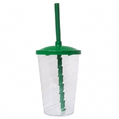 Foto Copo Twister com Tampa e Canudo - 500 ml - Personalizar - Verde