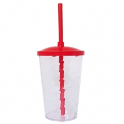 Foto Copo Twister com Tampa e Canudo - 500 ml - Personalizar - Vermelho