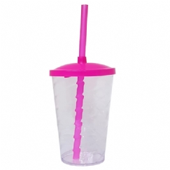 Foto Copo Twister com Tampa e Canudo - 500 ml - Personalizar - Pink - Kit c/ 12 pçs