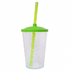 Foto Copo Twister com Tampa e Canudo - 500 ml - Personalizar - Verde Claro - Kit c/ 12 pçs