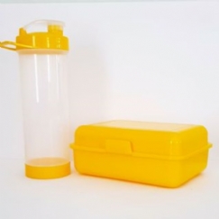 Foto Kit Lanche -lancheira e garrafa squeeze 600ml - aceita personalização - AMARELO