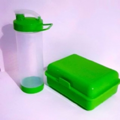 Foto Kit Lanche -lancheira e garrafa squeeze 600ml - aceita personalização - VERDE CLARO