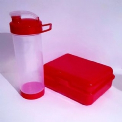 Foto Kit Lanche -lancheira e garrafa squeeze 600ml - aceita personalização - VERMELHO