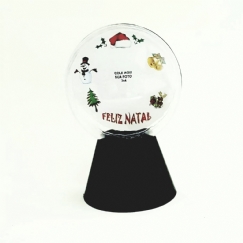 Foto Mini Globo de Natal - c/ divisória personalizável -  7cm diâmetro