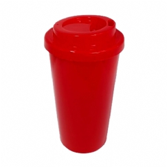 Foto COPO ECO TAMPA BUCKS 300 ml - PERSONALIZÁVEL - VERMELHO E TAMPA VERMELHA