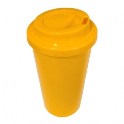 Foto COPO ECO TAMPA BUCKS 300 ml - PERSONALIZÁVEL - AMARELO E TAMPA AMARELO