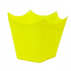 Foto Cachepô Plástico Sextavado - Centro de Mesa p/ Flores - Vaso - Lembrancinhas de Festa - Pote p/ Doces - Decoração de Mesa Festa - 10 unidades - Amarelo Neon