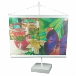 Foto Banner de Mesa - Personalizar - 15x21cm - Branco - Kit c/ 50pç