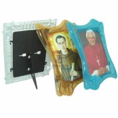 Foto Porta Retrato Moldura Corações e Estrelas - Visor Acetato - Cores Sortidas - Kit c/ 50pç